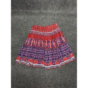 y2k Tiered mini skirt boho festival hippie smocked eclectic artsy colorful small